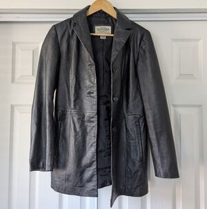 Sonoma Jean Company Women's Y2K Style Blazer Real Leather Jacket Size Small